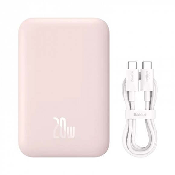 Аккумулятор Baseus Magnetic Mini Wireless Fast Charge 20W 10000mAh розовый