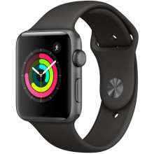 Часы Apple Watch Series 3 42mm (MR362) корпус алюминий цвет «серый космос», спортивный ремешок «серый космос» (темно-серый, Space Gray Aluminum)