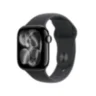 Apple Watch Series 11 42 mm — Jet Black, Black Sport Band, вид под углом