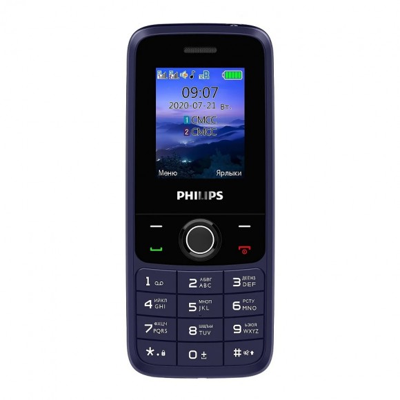 Телефон Philips Xenium E117 (голубой)