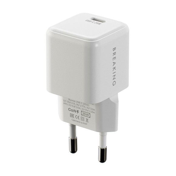 СЗУ Breaking P-09 3A 25W USB-C белый