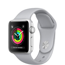 Часы Apple Watch Series 3 38mm (MQKU2) корпус из серебристого алюминия, спортивный ремешок серого цвета (серебристый, Silver Aluminum)