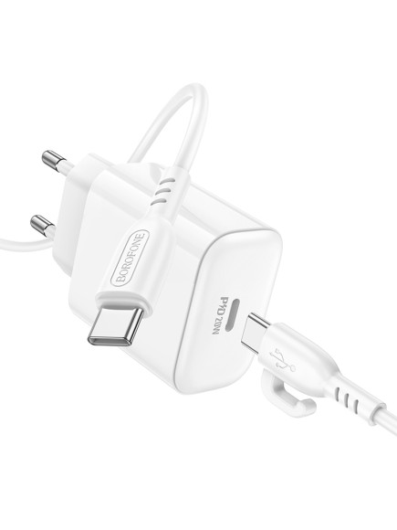 СЗУ Borofone BA81A кабель Type-C-Type-C белый