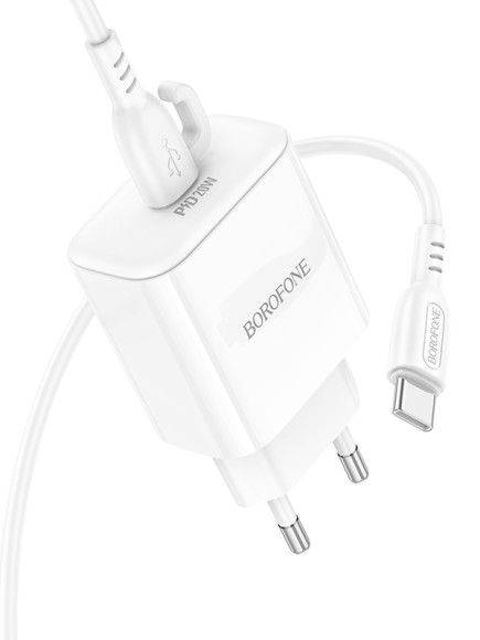 СЗУ Borofone BA81A кабель Type-C-Type-C белый
