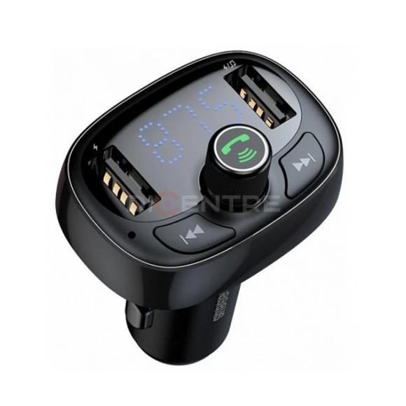 AЗУ Baseus с FM-трансмиттером 2xUSB T typed Bluetooth MP3 - Черное (CCTM-01)