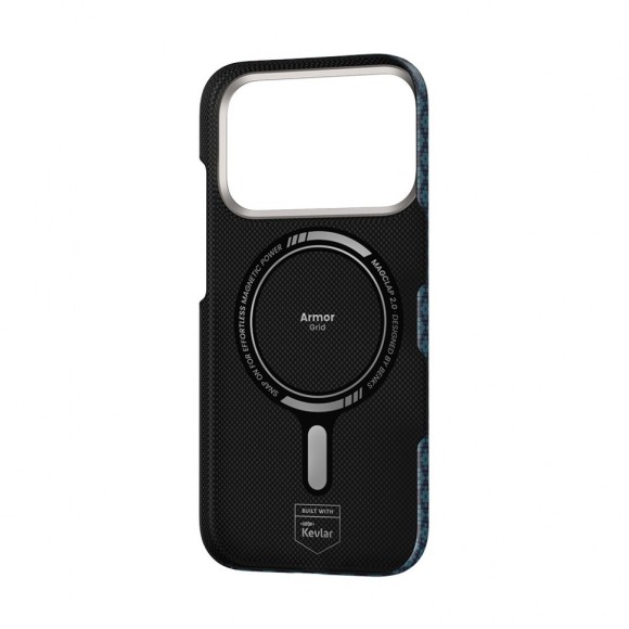 Чехол-накладка для iPhone 17 Pro Max Benks Magnetic Kevlar ArmorAir  ArmorGrid Blue