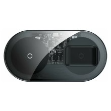 Беспроводное зарядное устройство Baseus Simple 2in1 Wireless Charger Pro Edition (WXJK-C02) черный/прозрачный
