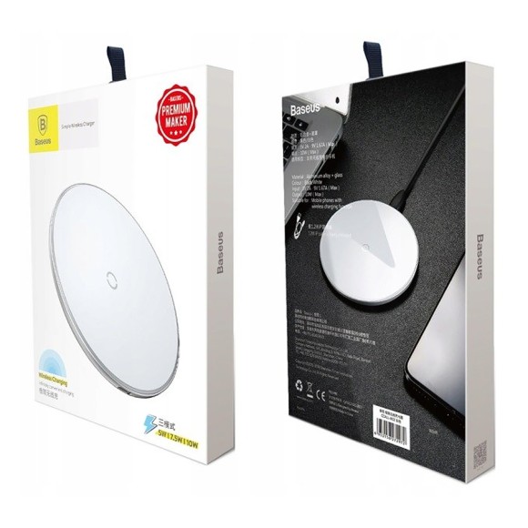 Беспроводная зарядка Baseus Simple (CCALL-JK02) белая Беспроводная зарядка Baseus Simple (CCALL-JK02) белая