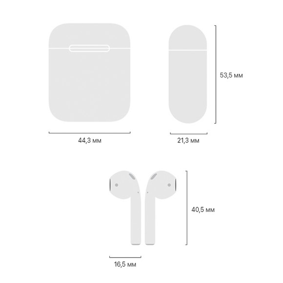 Наушники Apple AirPods 2 (без беспроводной зарядки чехла) MV7N2RU/A белый