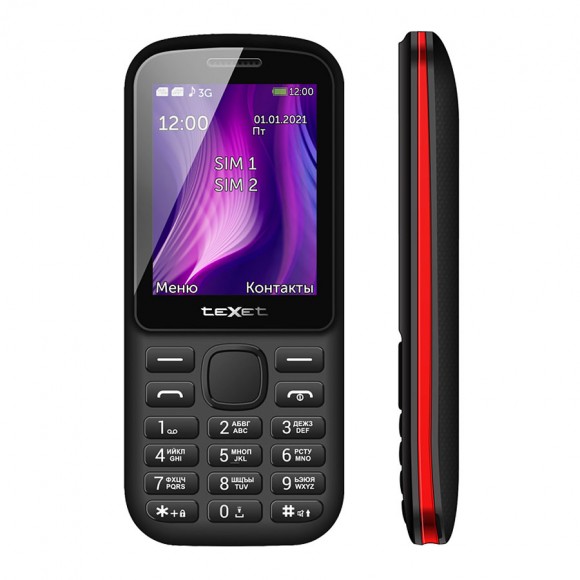 Телефон teXet TM-221 (черно-красный)
