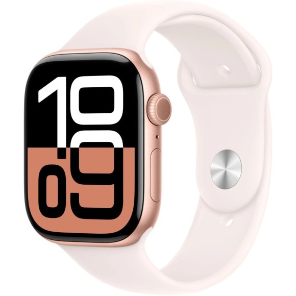 Умные часы Apple Watch Series 10 42mm/S/M MWWY3 Rose Gold Aluminum Case with Starlight Sport Band   (Rose Gold, Starlight)