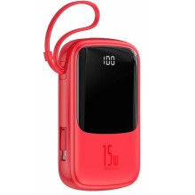 Аккумулятор Baseus Q Pow Digital Display 3A Power Bank Type-C Cable 10000mAh (PPQD-A09) Red