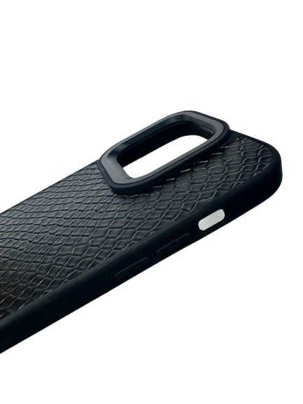 Чехол-накладка для iPhone 14 Pro Kajsa кожа черный