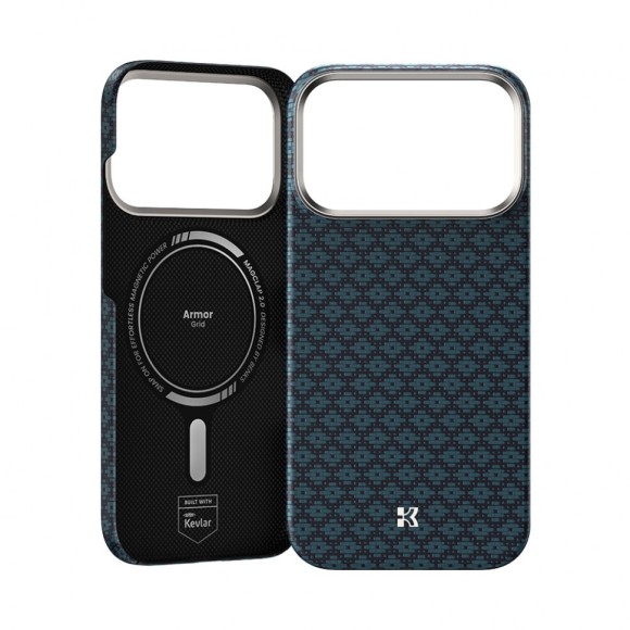 Чехол-накладка для iPhone 17 Air Benks Magnetic Kevlar ArmorAir ArmorGrid Blue Чехол-накладка для iPhone 17 Air Benks Magnetic Kevlar ArmorAir ArmorGrid Blue