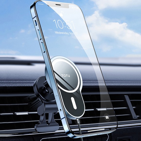 Держатель TOTU CACW-051 в дефлектор с беспроводной быстрой зарядкой 15W синий