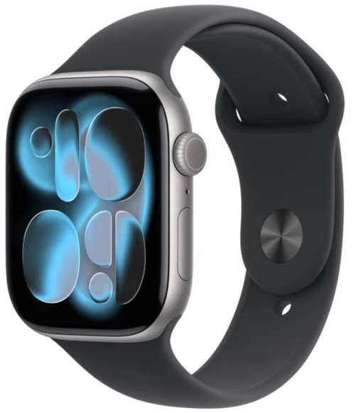 Умные часы Apple Watch Series 11 46mm/M/L MEV44  Space Gray  Aluminum Case with Black Sport Band (Space Gray, Black)