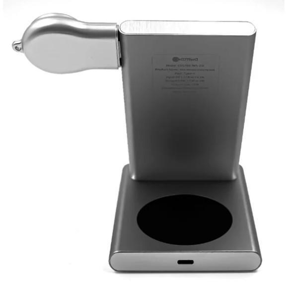 Беспроводная зарядка 3-в-1 COTEetCI CS5700 Aluminium WS20 (iPhone+Apple Watch+AirPods), серебро