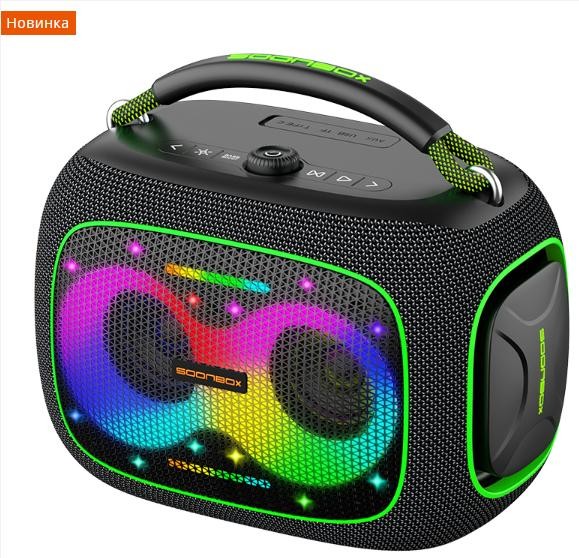 Портативная Акустика SoonBox S9900 PRO Черный-зеленый Портативная Акустика SoonBox S9900 PRO Черный-зеленый