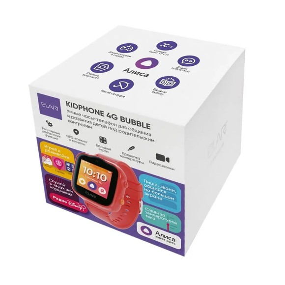 Часы-телефон ELARI KidPhone 4G Bubble (красный) Часы-телефон ELARI KidPhone 4G Bubble (красный)