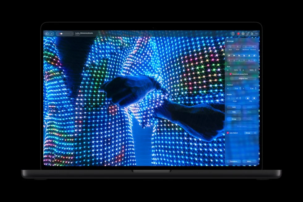 Обработка изображения в Pixelmator Pro на MacBook Pro