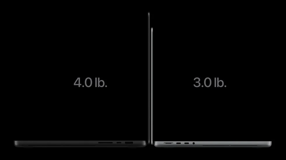 MacBook Pro с PROLED XDR, вид сбоку